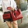 3-Piece Women's PU Leather Shoulder Bag Set